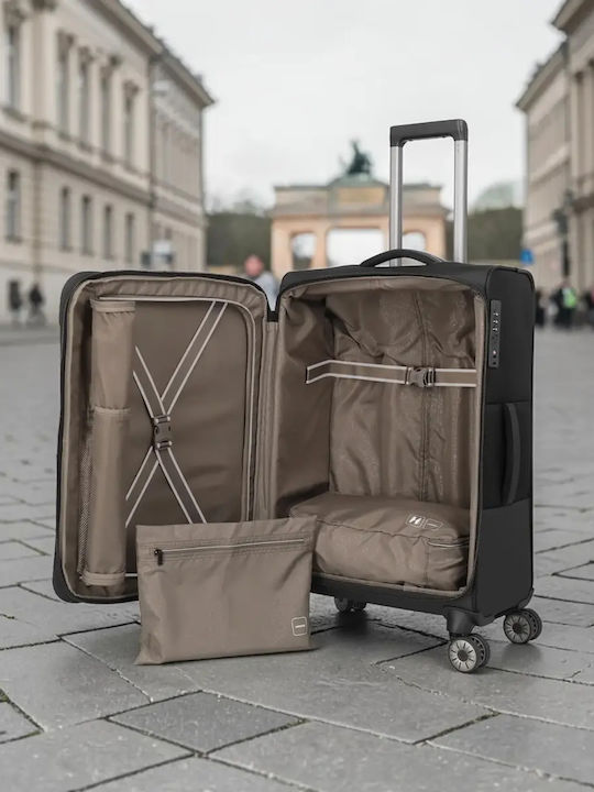 Travelite Mittlerer Reisekoffer Schwarz Höhe 66cm