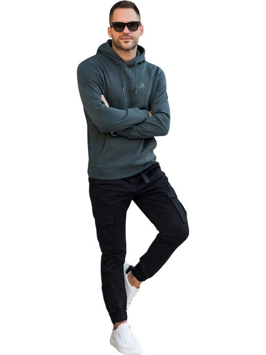 Rebase Herren Cargo-Hose Elastisch Relaxed Fit Schwarz