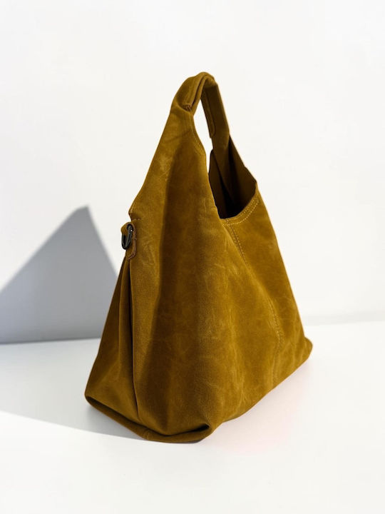 Women's Suede Yellow Handbag