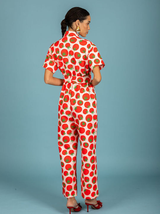 Damen Jumpsuit Rot