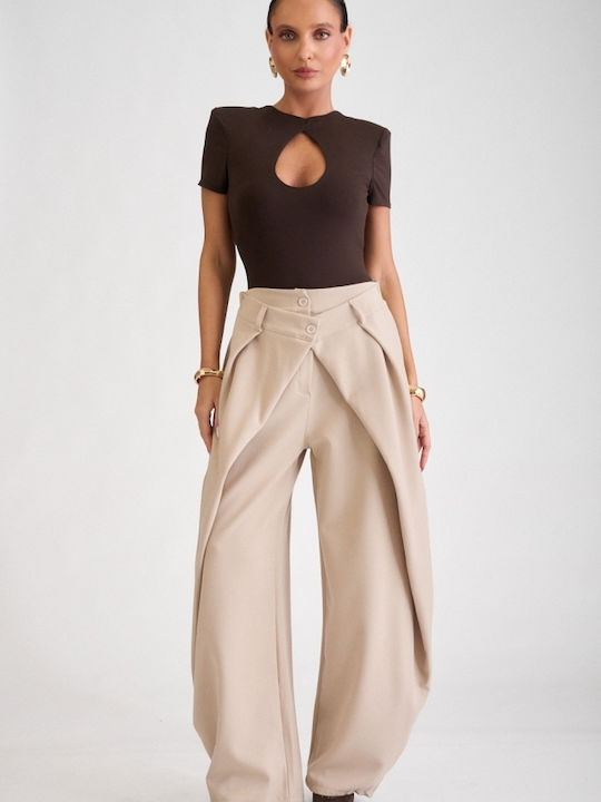 Cut Out Brown Dark Bodysuit