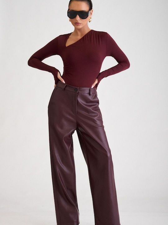 Burgundisches Damen-Bodysuit