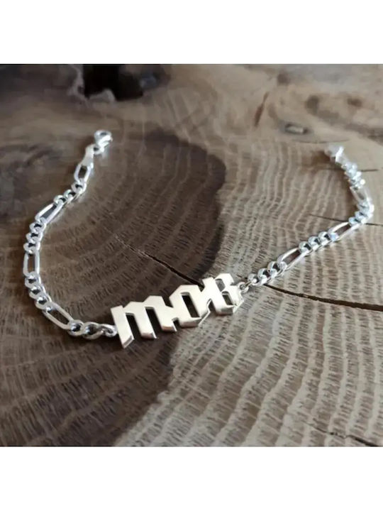 SteweHome Men's Chain Bracelet with Name from Silver 21cm SteweHome Men's Chain Bracelet with Name from Silver 21cm