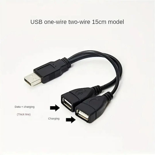 PremiumCord USB 2.0 Кабел USB-A мъжки - USB-A женски Черен 0.15m