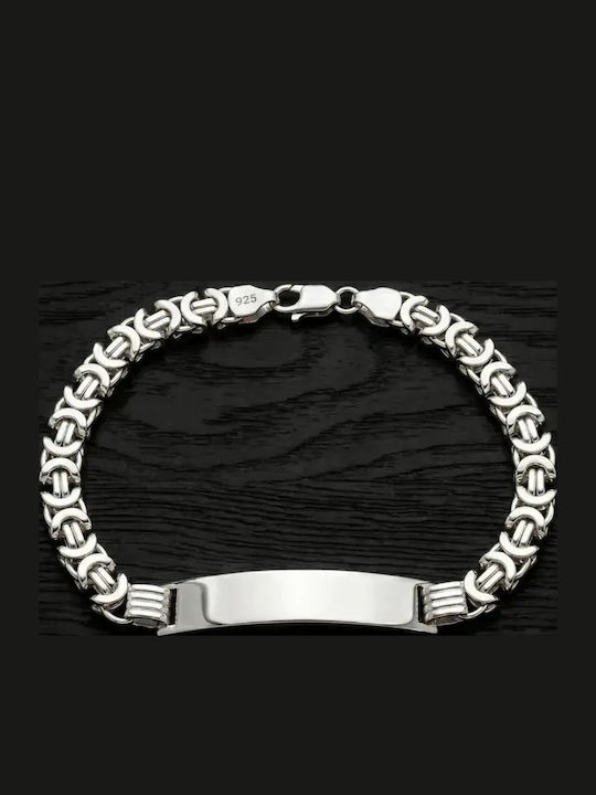 SteweHome Men's Bracelet with Name from Silver with Pearls 21cm