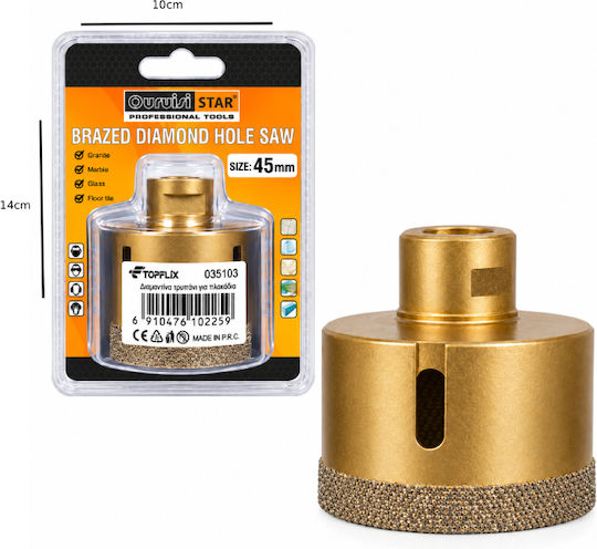 Uruisi Star Diamantkronen-Gewindeschneiden Trockenschnitt mit Durchmesser 45mm für Rasen