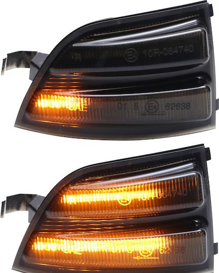 Ford Focus Ii 04-08 Stânga + Dreapta Semnalizatoare Oglindă Dynamic Led Fumuriu Set 2 Bucăți