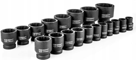 Forcekraft Ratchet With Sockets 3/4" 26 Pieces