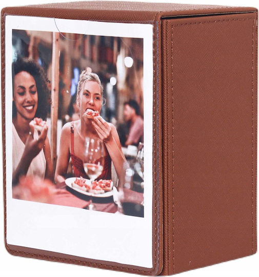 Loveinstant Photo Storage Case Fuji Instax Wide 400 & Polaroid 600 Capacity 100 Photos Brown Window