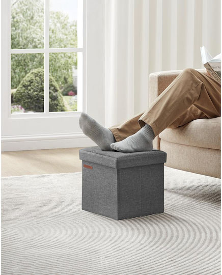 Hocker Für Das Wohnzimmer Mit Stauraum Mit Stoff Dunkelgrau 30x30x30cm