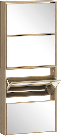 Holzschuhschrank Beige 63x17x146 cm Holzschuhschrank Beige 63x17x146 cm