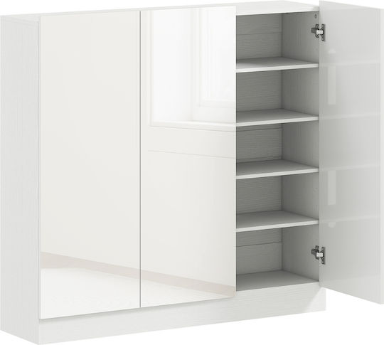 Weißer Holzschuhschrank 106,4 x 34 x 108,5 cm Weißer Holzschuhschrank 106,4 x 34 x 108,5 cm