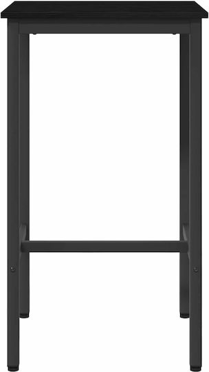 Square Bar Table Wooden with Metal Frame Black Oak 52x52x110cm