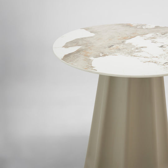 Vellum Round Kitchen Table Wooden White 80x80x76.5cm
