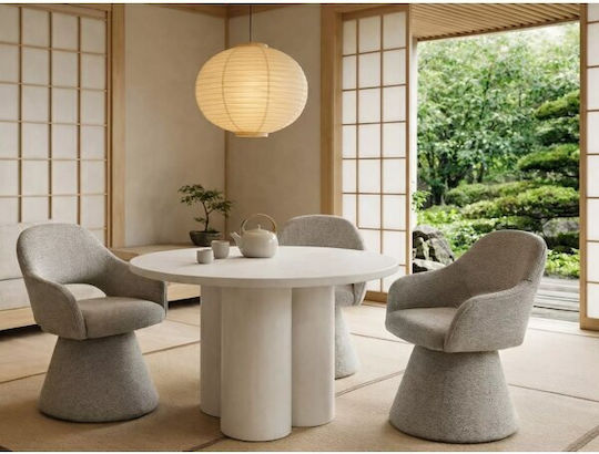 Detroit 962 Round Dining Room Table Extendable Open Gray Detroit 962 Round Dining Room Table Extendable Open Gray