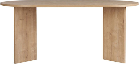 Sablin Овална Трапезна Маса Дървена Дъб 180x89.5x75см
