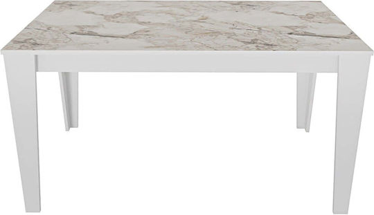 Bud Dining Room Table Marble Effect White Bud Dining Room Table Marble Effect White