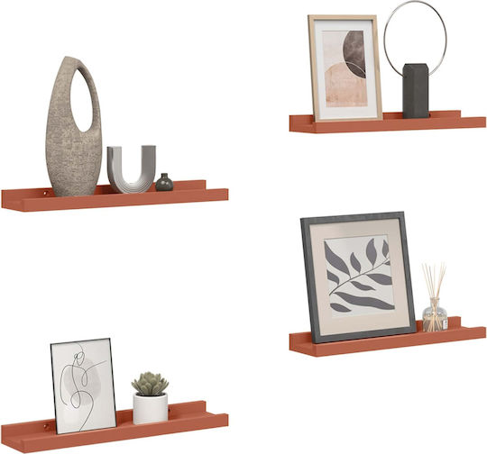 Red Wall Shelves 4 Pieces 40x9x3cm