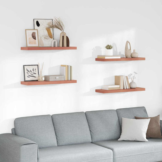 Wall Shelves (4 Pieces) 90x23.5x4cm Red Wall Shelves (4 Pieces) 90x23.5x4cm Red