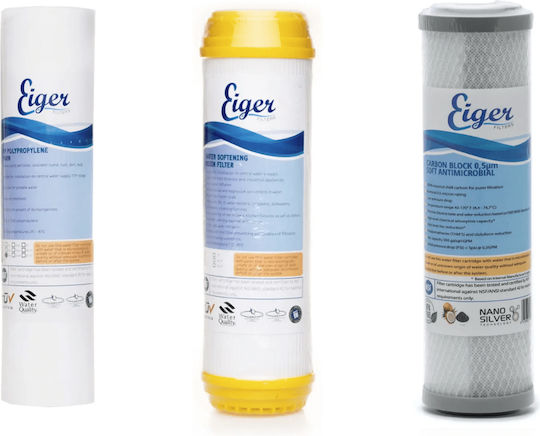 Eiger Under Sink Water Filter Replacement made of Polypropylene 10" 0.5 μm 3pcs