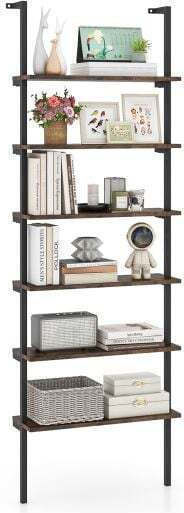 Βιβλιοθήκη Rustic Brown / Gray Oak 60x20x183εκ.