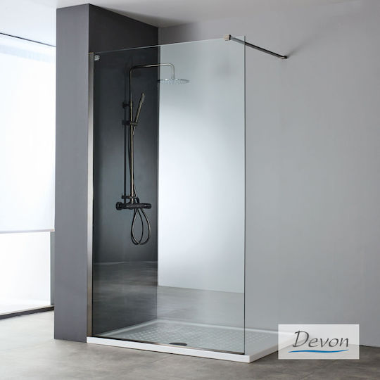 Devon Iwis Walk-in Фиксирана страна Душ 59x200см Черно