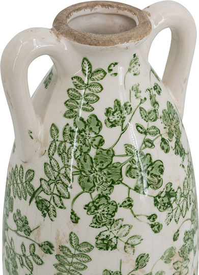 Artekko Dekorative Keramikvase Aurelion Weiß Φ13xΥ35cm