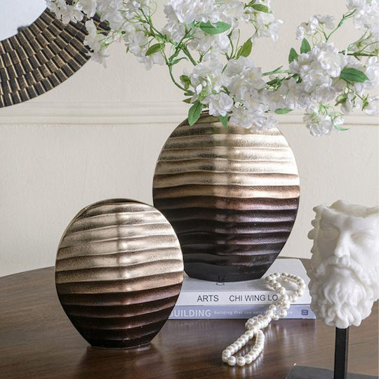 Artekko Decorative Metallic Vase Noble Gold 20.3x8.3xH23cm
