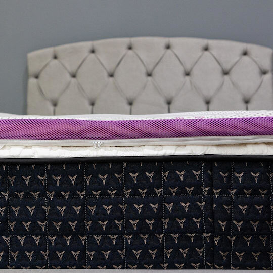 Klikareto Mattress Topper Lavander Double Memory Foam with Removable Cover & Elastic Straps 150x200x4cm