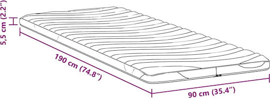 vidaXL Ανώστρωμα Μονό Polyester 90x190x5.5εκ.