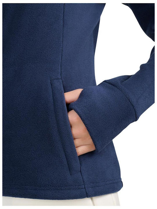 Fleece Γυναικεία Ζακέτα Navy Μπλε