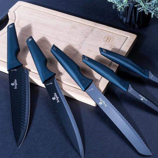 Berlinger Haus Rectangular Bamboo Chopping Board Set with Knives Aquamarine Edition 6pcs