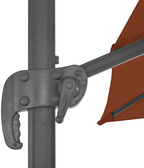 Hängender Quadratischer Aluminium Gartenschirm Terra Cotta 4x3m