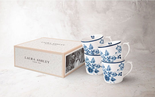 Laura Ashley Tasse aus Porzellan Blau 320ml 4Stück
