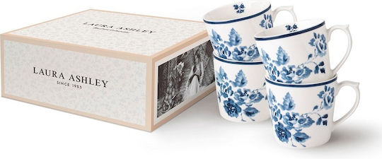 Laura Ashley Κούπα από Πορσελάνη Μπλε 320ml LA182688 4τμχ 8717823826886