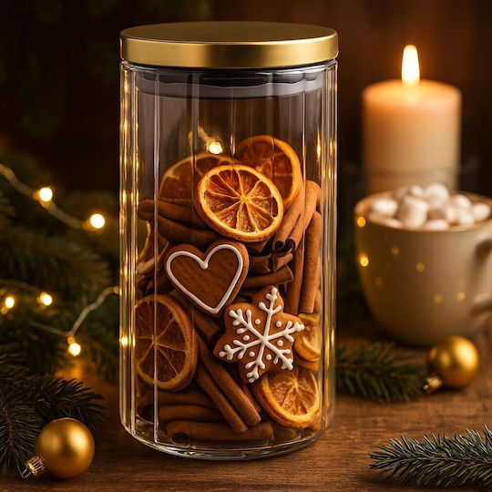 Allgemeine Verwendung Glasvase mit Deckel Transparent 1000ml