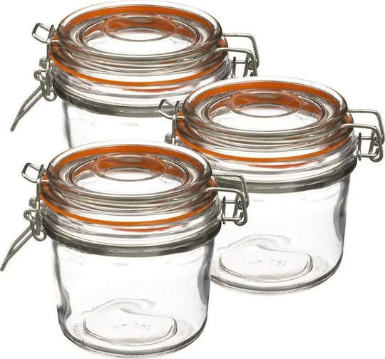 Secret de Gourmet Set 3 Bucăți Vaze Utilizare Generală cu Capac Sticlă Transparent 350ml 3 Bucăți