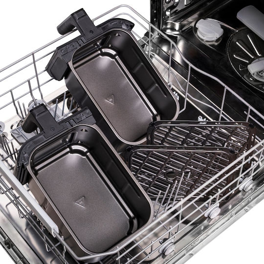 Tesla Electronics AirCook DualHeat QD464 XXL Heißluftfritteusen mit Doppelter Abnehmbarer Behälter 9lt Schwarz