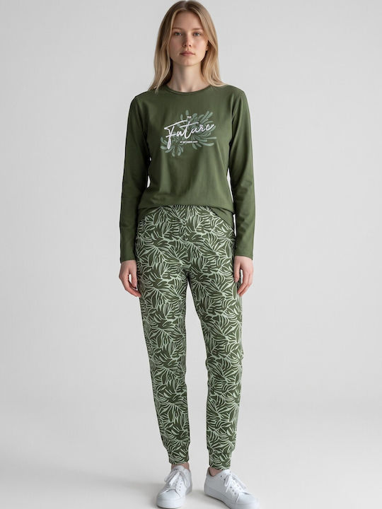 Minerva Winter Women's Pyjama Set Khaki