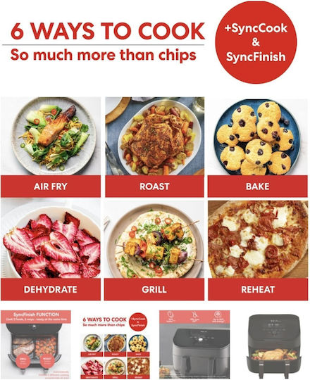 Instant Pot Vortex Versazone Air Fryer με Διπλό Αποσπώμενο Κάδο 8.5lt Μαύρο