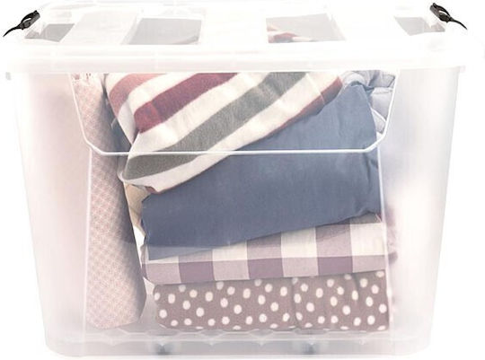 Viosarp New Gen Plastic Storage Box with Lid Transparent 56.5x43x39cm