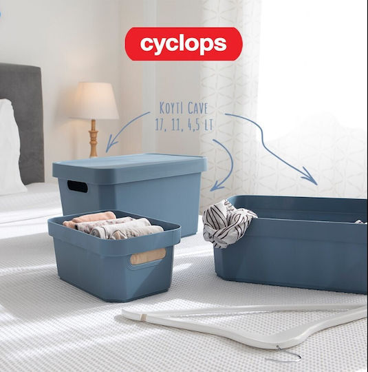 Next Cave Plastic Cutie de Depozitare cu Capac Albastru 21.5x36x13.5cm 1buc