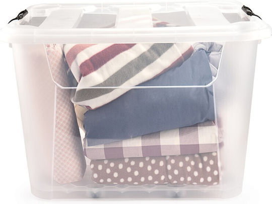 Viosarp New Gen Plastic Storage Box with Lid Transparent 56.5x43x39cm
