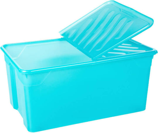 Homeplast Nak Plastic Storage Box with Lid Light Blue 70x46x34cm 1pcs