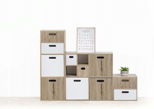 Дърво Кутия за съхранение с капак Бял 31x15x15см 1бр