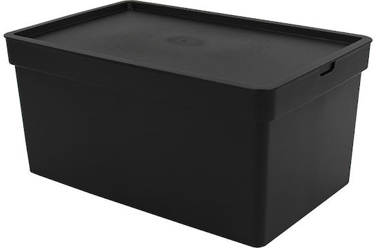 Viomes Nova Plastic Cutie de Depozitare cu Capac Negru 28x18.5x13.5cm 1buc
