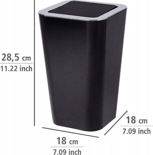 Wenko Wenko Kunststoff Mülleimer Push Schwarz 6lt