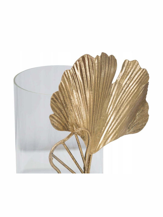 Lumarko Metall Kerzenhalter in Gold Farbe 17x21x12cm