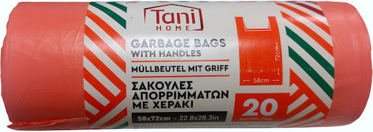 Σακούλες Απορριμάτων με Χερούλια Tani 72x58cm 20τμχ Πορτοκαλί