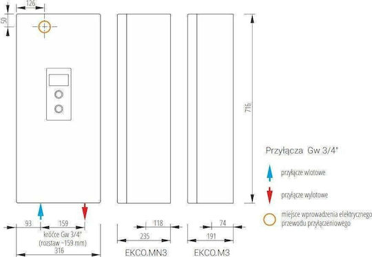 Kospel Cazan Montat Pe Perete Cu Curent Electric 6880kcal/h